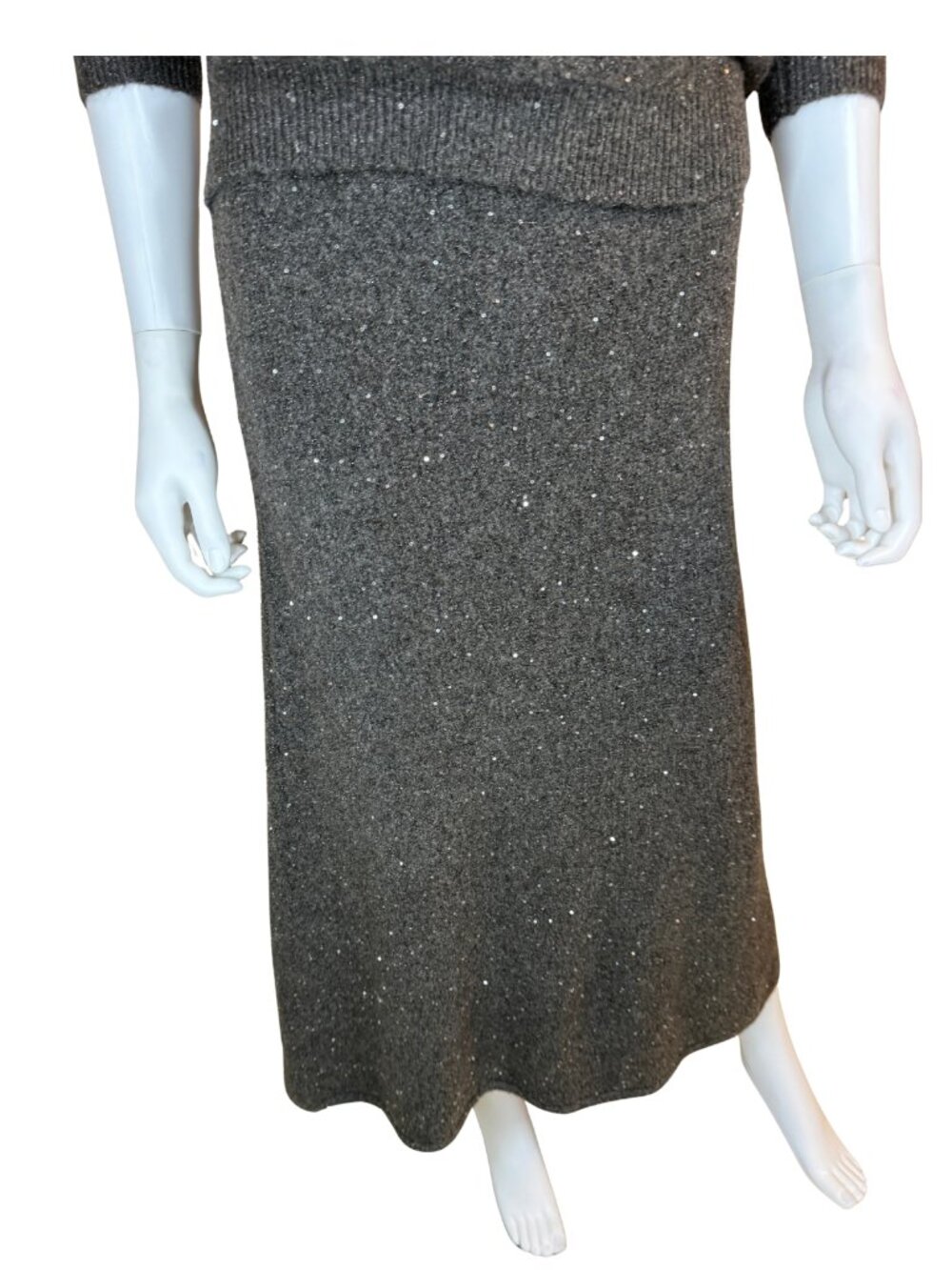 Zara Metallic Knit Sweater Skirt Set 2pc S - Picture 6 of 6